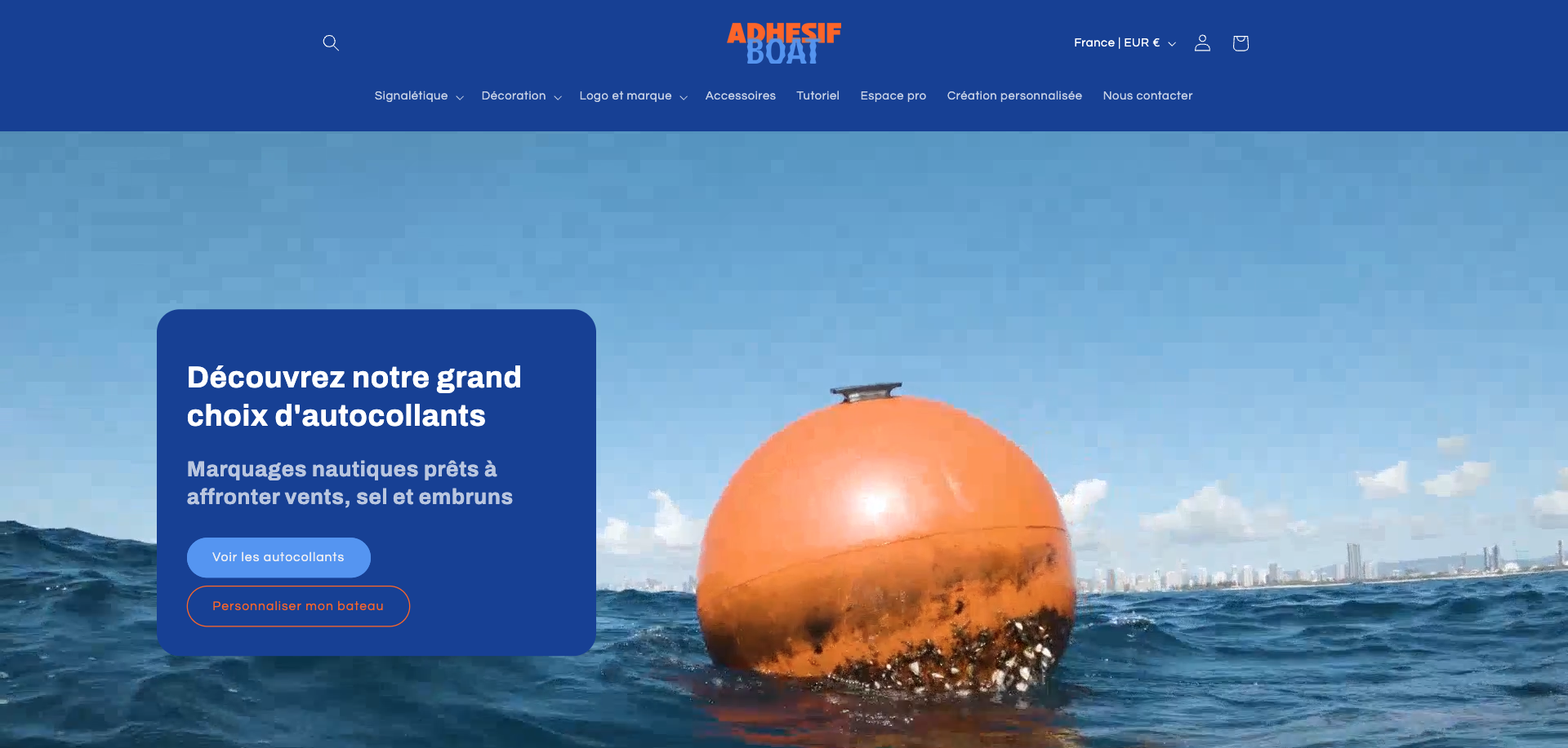 Bannière du site adhesif boat